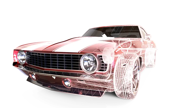 Rendering Carro Camaro Vermelho