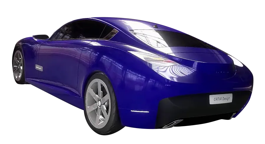 Render 3EXPERIENCE Carro Azul