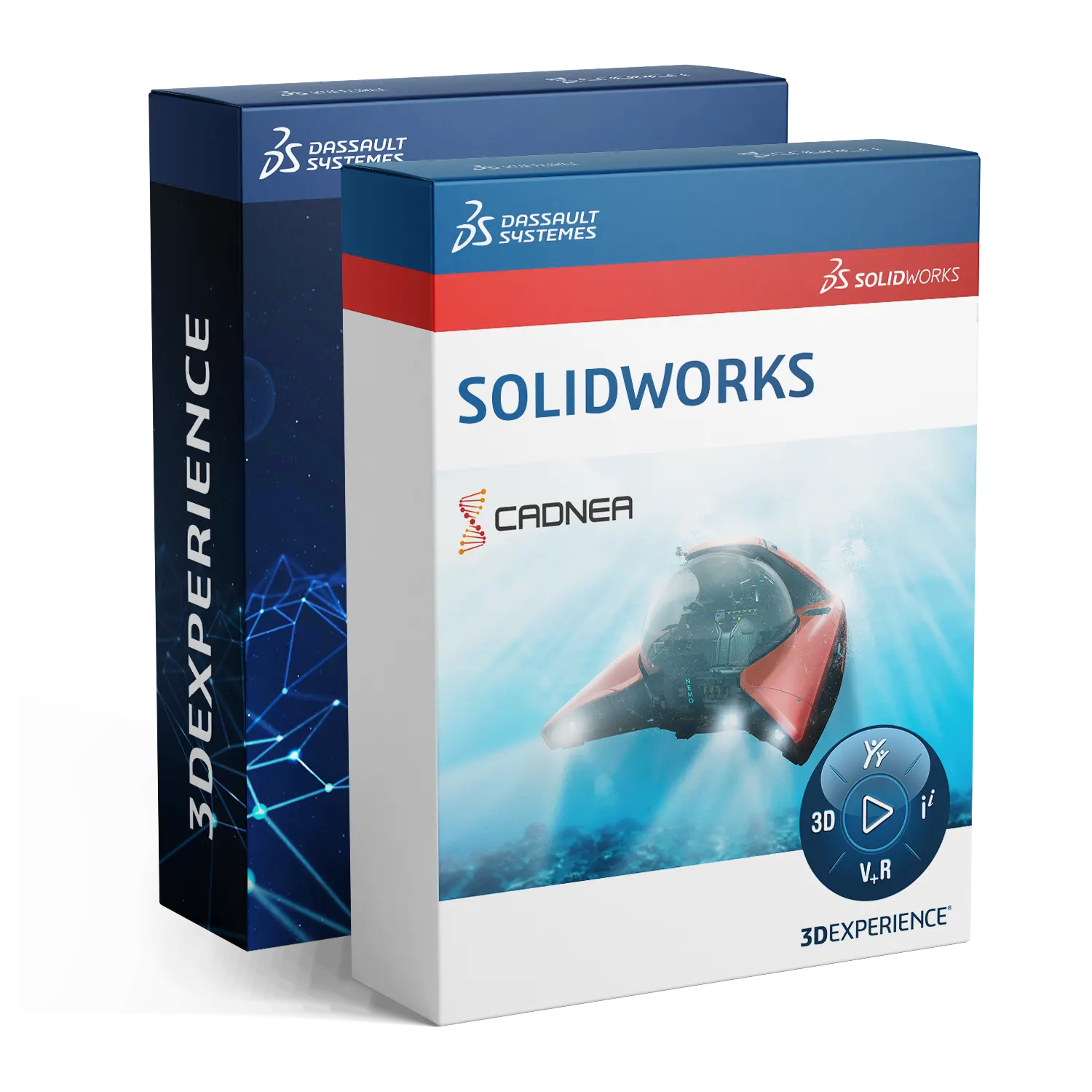 Caixa de produto de soluções SOLIDWORKS e 3DEXPERIENCE