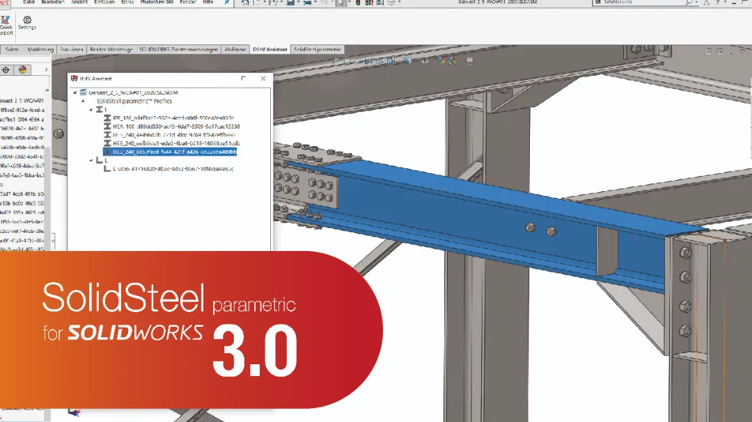Tumbnail Solução SolidSteel Parametric for SOLIDWORKS