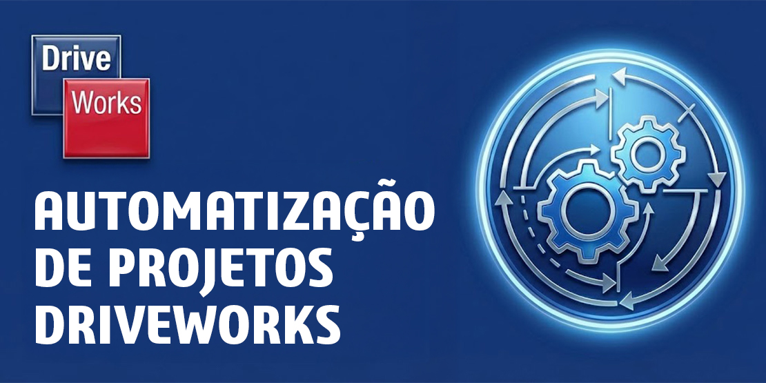 Interface do utilizador do DriveWorks Xpress no SOLIDWORKS demonstrando um modelo 3D mecânico focado na captura de dimensões e parametrização para automatização de design.